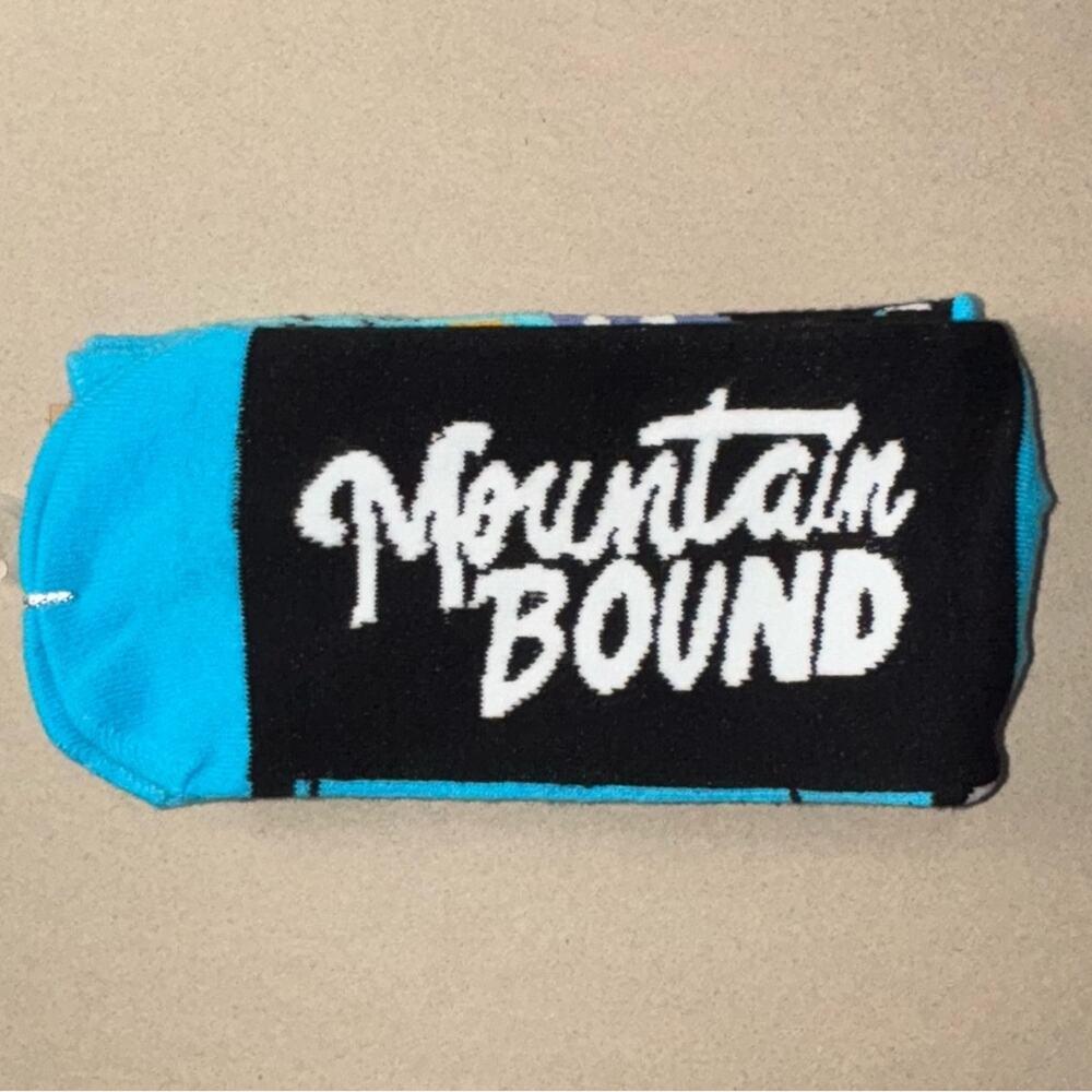 NWT Lazy One MOUNTAIN BOUND Crew Sock Unisex Women's 5-10 | Mens 4-8 blue/black - Picture 8 of 16